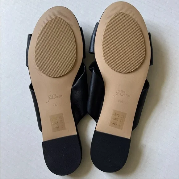 J. Crew Sz 8.5 Twisted Knot Sandals Black Soft Leather NWOB - Picture 4 of 8